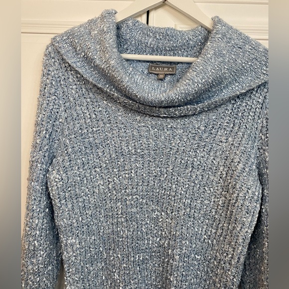 EUC Laura Size XL Women’s Baby Blue Cowl Neck Sweater - Picture 2 of 9